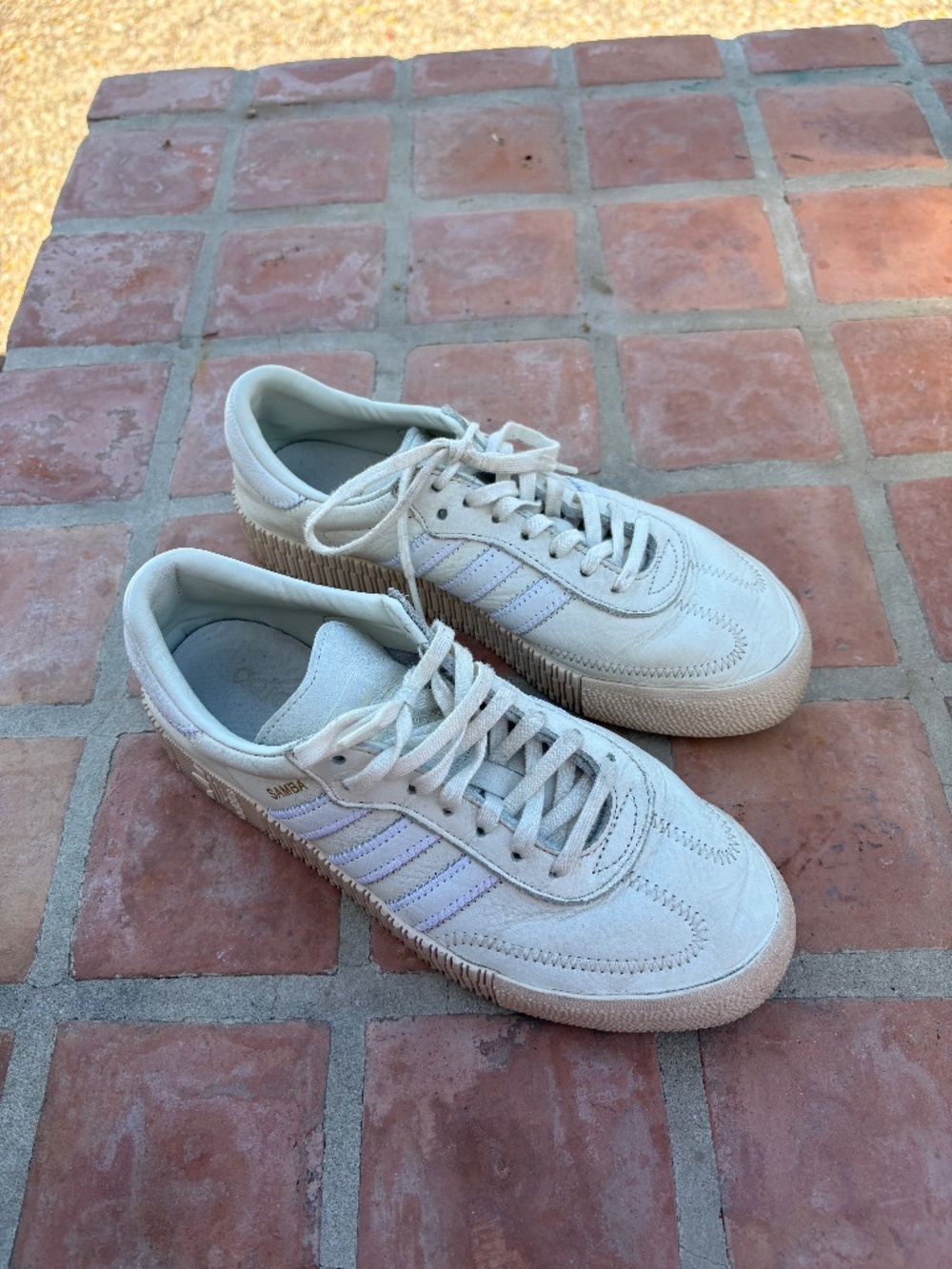 Adidas Samba OG W Women’s Cream Platform Sneakers Size 8